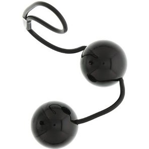  Чёрные вагинальные шарики на мягкой сцепке GOOD VIBES PERFECT BALLS 