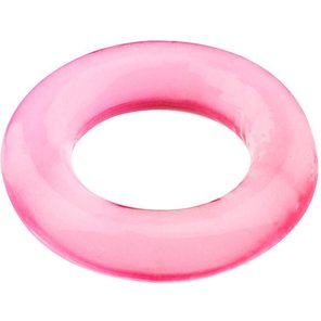  Розовое эрекционное кольцо BASICX TPR COCKRING PINK 