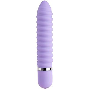  Фиолетовый ребристый мини-вибратор NEON WICKED WAND PURPLE 11,4 см 