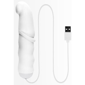  Белый вибромассажёр с питанием от USB LET US-B VIBRATOR WHITE 17 см 