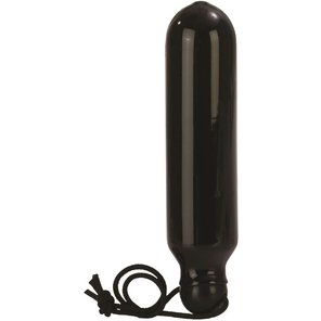  Чёрный гладкий анальный стимулятор с петлёй STANDARD PROBE 14 см 