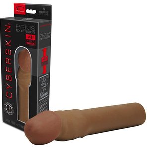  Бежевая насадка-удлинитель CyberSkin 4 inch Xtra Thick Transformer Penis Extension Dark 