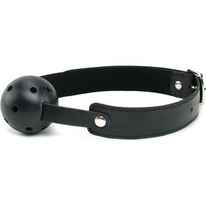  Чёрный пластиковый кляп-шар Breathable Ball Gag 