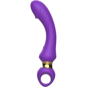  Фиолетовый изогнутый вибромассажер Moon Vibrator 21,1 см 