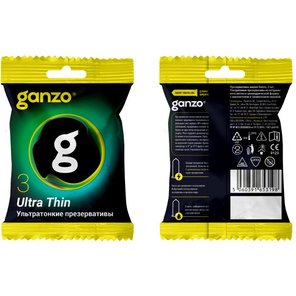  Ультратонкие презервативы Ganzo Ultra thin в мягкой упаковке 3 шт 