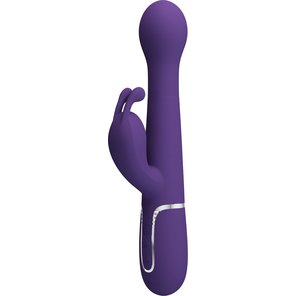  Фиолетовый вибратор-кролик Dejon с ротацией бусин и возвратно-поступательными движениями 22,6 см 