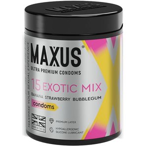  Цветные ароматизированные презервативы MAXUS Exotic Mix 15 шт 