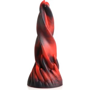  Красно-черный фантазийный фаллоимитатор Hell Kiss Twisted Tongues Silicone Dildo 18,8 см 