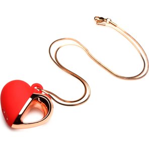  Красное ожерелье с подвеской-вибратором 10X Vibrating Silicone Heart Necklace 