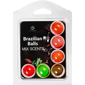  Набор из 6 шариков с ароматизированными массажными маслами Brazilian Balls 