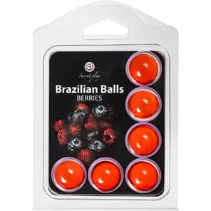  Набор из 6 шариков с массажным маслом Brazilian Balls с ароматом ягод 