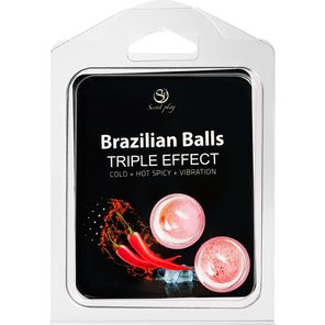  Набор из 2 шариков с массажным маслом Brazilian Balls с тройным эффектом 