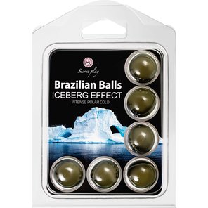  Набор из 6 шариков с массажным маслом Brazilian Balls с ледяным эффектом 