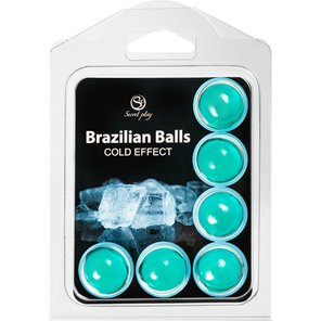  Набор из 6 шариков с массажным маслом Brazilian Balls с охлаждающим эффектом 