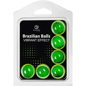  Набор из 6 шариков с массажным маслом Brazilian Balls с эффектом вибрации 