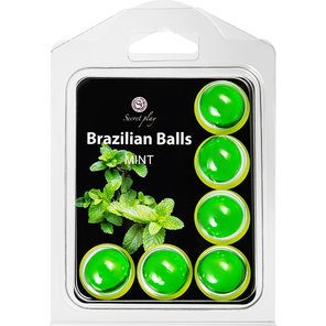  Набор из 6 шариков с массажным маслом Brazilian Balls с ароматом мяты 