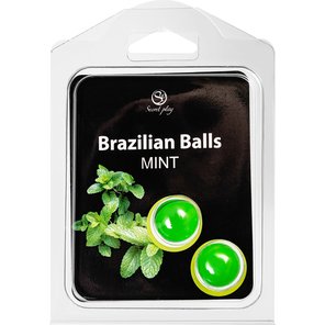  Набор из 2 шариков с массажным маслом Brazilian Balls с ароматом мяты 