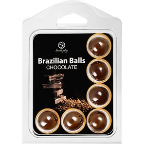  Набор из 6 шариков с массажным маслом Brazilian Balls с ароматом шоколада 