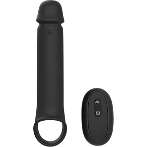  Черная насадка-удлинитель с вибрацией Vibrating Extender With Remote 