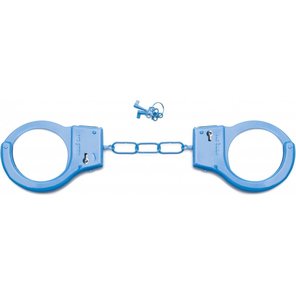 Голубые металлические наручники SHOTS TOYS Blue 