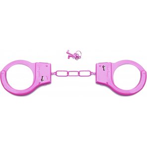  Розовые металлические наручники SHOTS TOYS Pink 