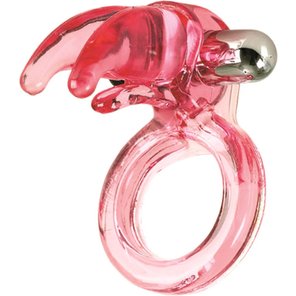  Розовое виброкольцо Triple Clit Flicker 