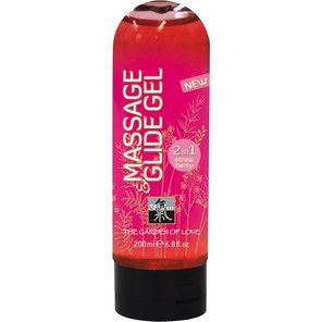  Массажное масло и лубрикант Massage Glide Gel с клубничным ароматом 200 мл 