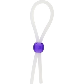  Прозрачное лассо с фиолетовой бусиной SILICONE COCK RING WITH BEAD LAVENDER 