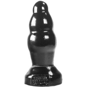  Черная рельефная анальная пробка Butt Bullet 15 см 
