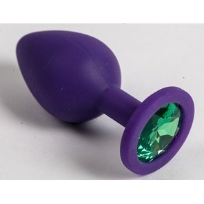  Фиолетовая силиконовая пробка с зеленым кристаллом 9,5 см 