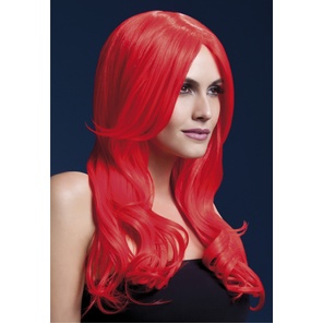  Красный парик с длинной челкой Khloe 