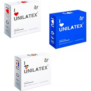  Классические, фруктовые и ультратонкие презервативы Unilatex® (ассорти) 1 блок 