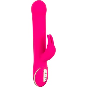  Розовый вибратор со стимулятором клитора Rabbit Tres Chic 23 см 