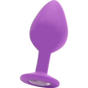  Большая фиолетовая анальная пробка OUCH! Large Diamond Butt Plug с кристаллом 8 см 