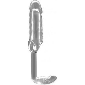  Прозрачная насадка с анальной вставкой Stretchy Penis Exten and Plug No.38 