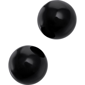 Чёрные гладкие вагинальные шарики из стекла 