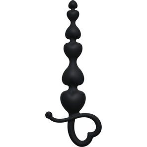  Чёрная анальная цепочка Begginers Beads 18 см 