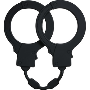  Чёрные силиконовые наручники Stretchy Cuffs Black 