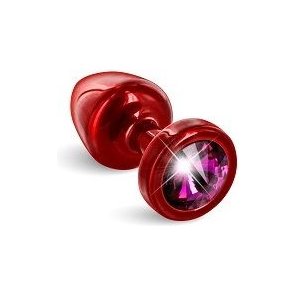  Красная пробка с малиновым кристаллом ANNI round Red T1 Fuschia 6 см 