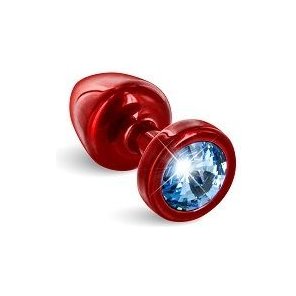  Красная пробка с голубым кристаллом ANNI round Red T1 Blue 6 см 