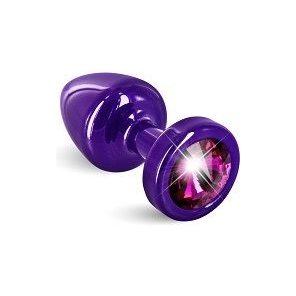  Фиолетовая пробка ANNI round Purple T1 Fuschia с малиновым кристаллом 6 см 