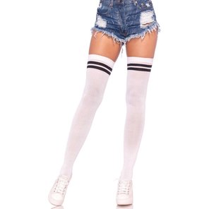  Чулки в спортивном стиле Ribbed Athletic Thigh Highs 
