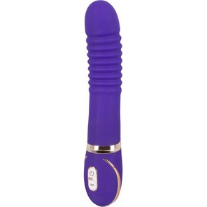  Фиолетовый водонепроницаемый вибратор Pleats с рёбрышками 22 см 