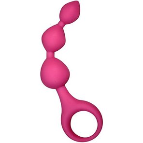  Розовая анальная цепочка TRIBALL PINK 15 см 