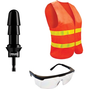  Комплект для секс-дрели DRILLDO бит-адаптер, очки, жилет 
