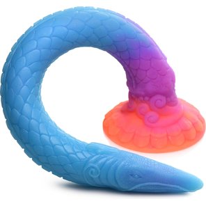  Фантазийный люминесцентный фаллоимитатор в форме змеи Makara Glow-in-the-Dark Silicone Snake Dildo 46 см 