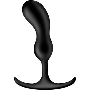  Черный массажер простаты с утяжелителями Premium Silicone Weighted Prostate Plug Medium 16,3 см 