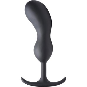  Черный массажер простаты с утяжелителями Premium Silicone Weighted Prostate Plug XL 20,8 см 