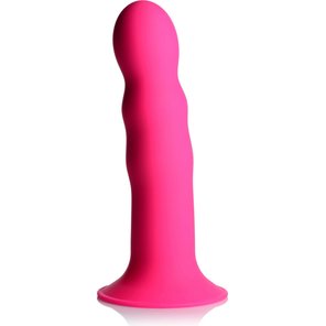  Розовый гибкий фаллоимитатор Squeeze-It Wavy Dildo 18,3 см 