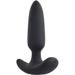  Черная анальная вибропробка с пультом ДУ Black Beauty 11,3 см 